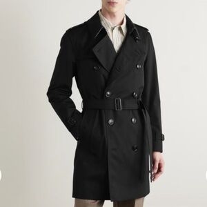 SOLD BURBERRY Kensington Double-Breasted Belted Cotton-Gabardine Trench Coat